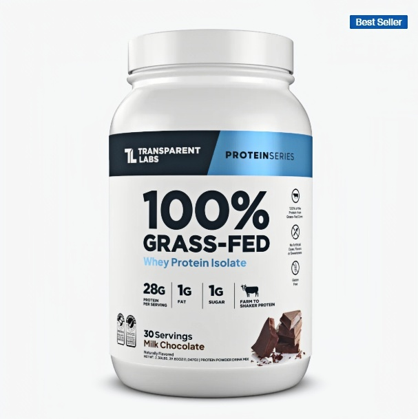 Transparent Labs Grass-Fed Whey Protein Isolate - Naturally Flavored, Gluten Free Whey Protein Powder with 28g of Protein per Serving & 9 Amino Acids - 30 Servings, Chocolate Peanut Butter
