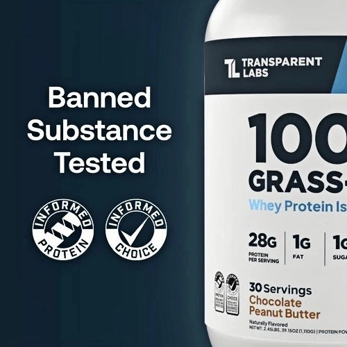 Transparent Labs Grass-Fed Whey Protein Isolate - Naturally Flavored, Gluten Free Whey Protein Powder with 28g of Protein per Serving & 9 Amino Acids - 30 Servings, Chocolate Peanut Butter